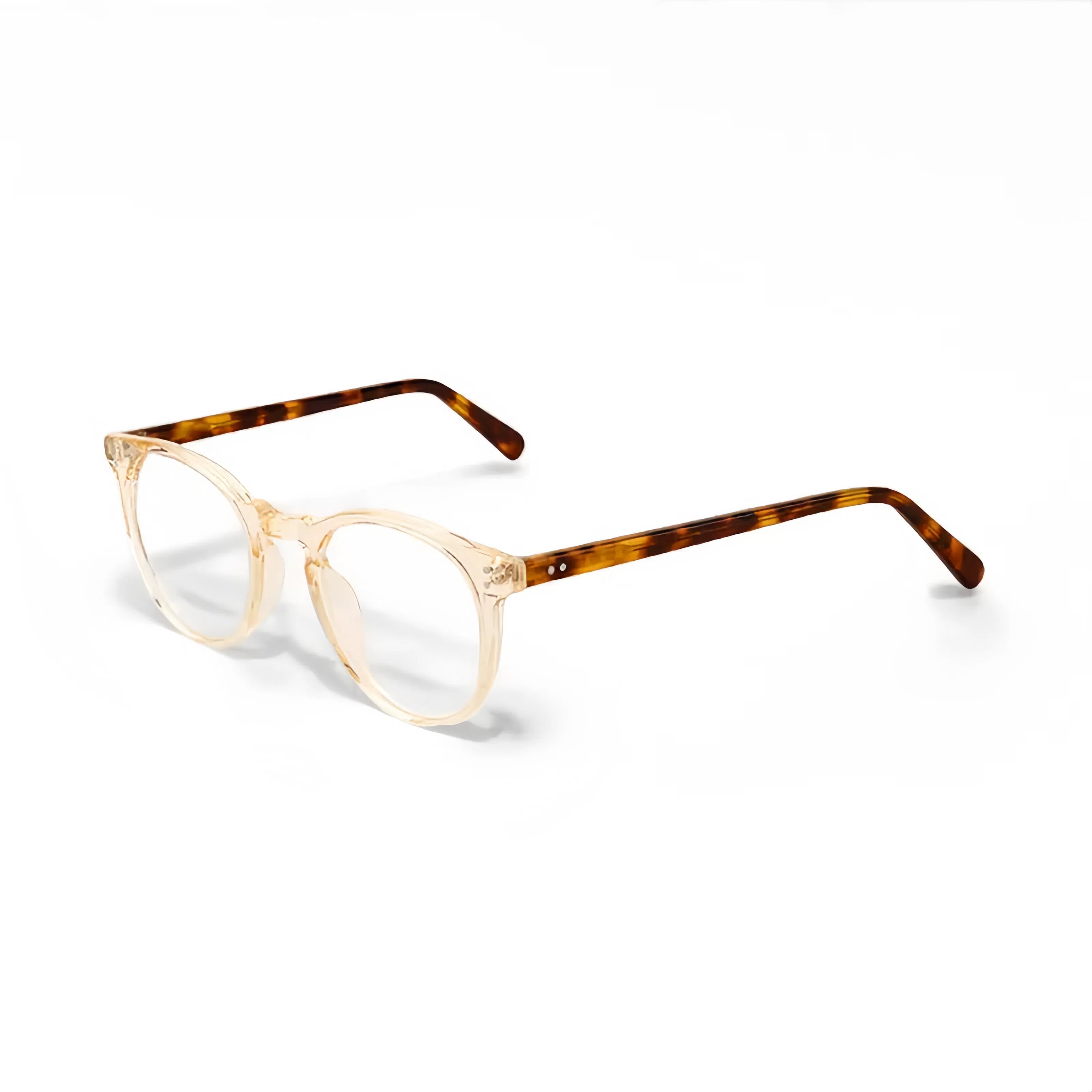 HIGLAZE • Morgen • Vintage Look Keyhole Bridge Italian Acetate Frame • Custom Blue Light Lenses